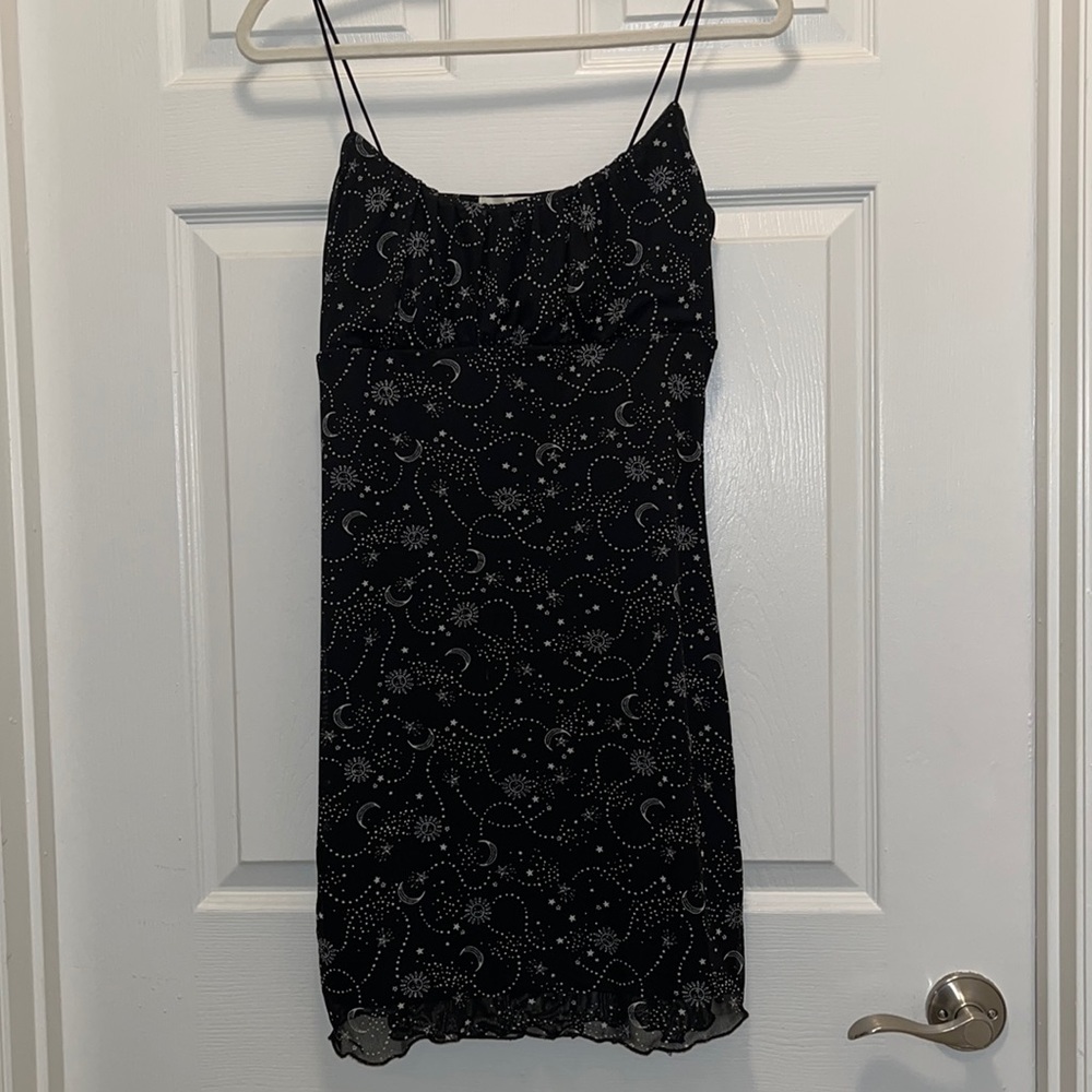Celestial sun and moon mesh spaghetti strap dress - Picture 1 of 4